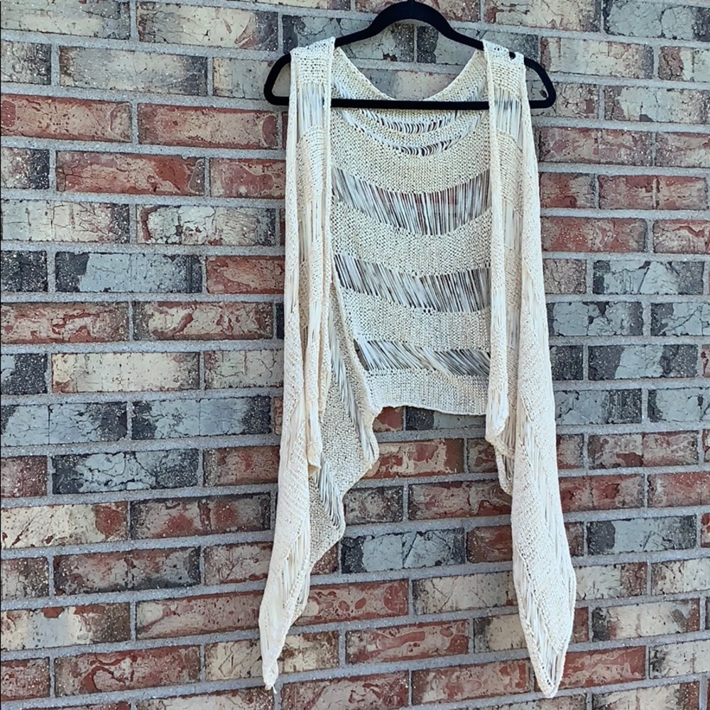 Sly Ivory/Cream sleeveless cardigan, XS